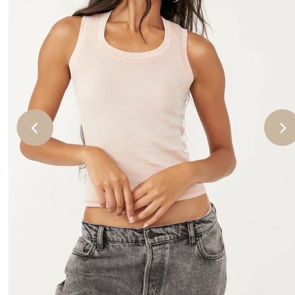 Free People Tops - FREE PEOPLE INTIMATES U-NECK TANK - Island Rose Sz Small
